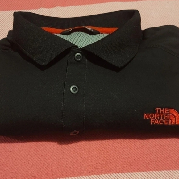 The North Face Short Sleeve Shirt Men's Size Large Golf Tennis Black Red - Picture 7 of 9